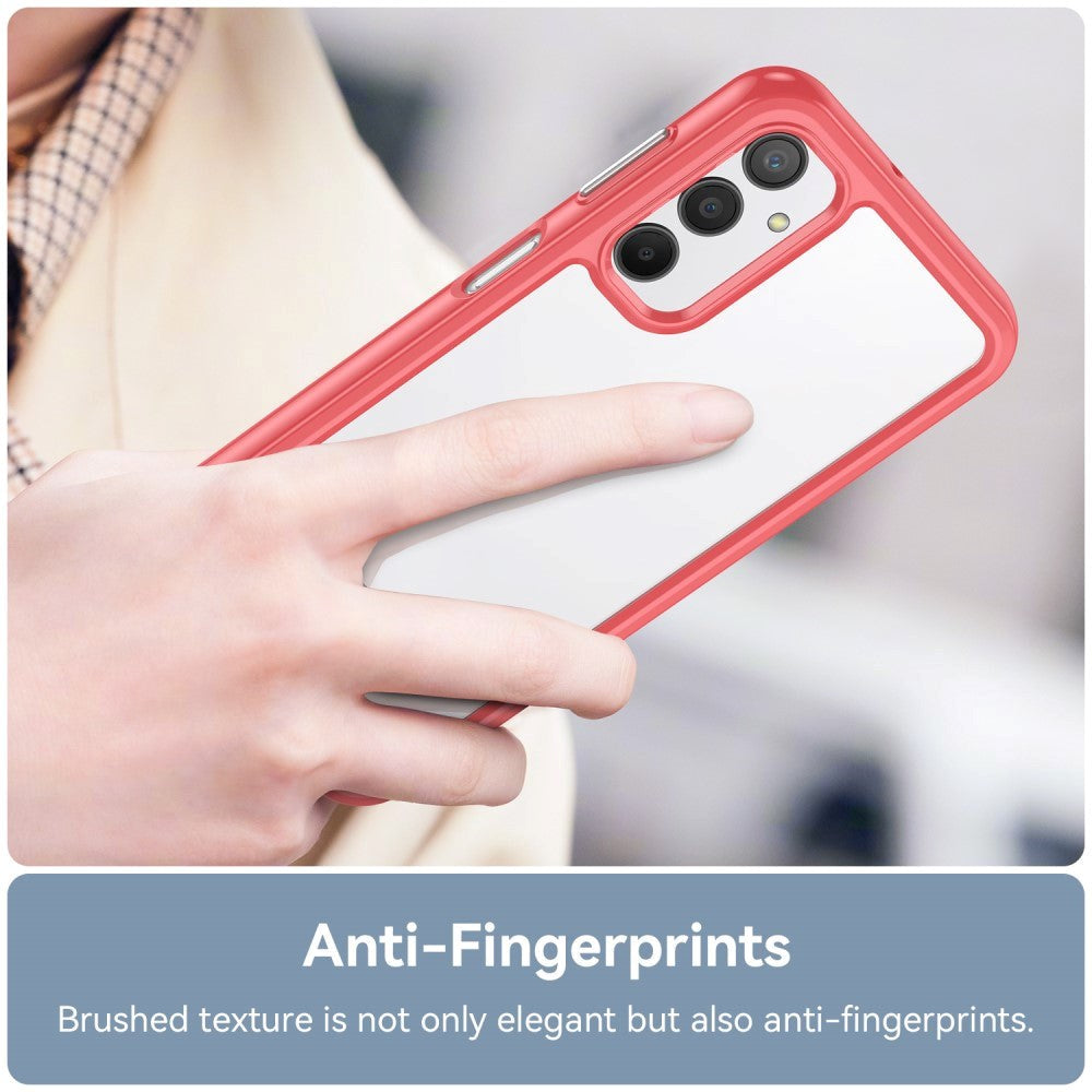 Samsung Galaxy A24 Mobil Cover Acrylic Combo - Gennemsigtig / Rød