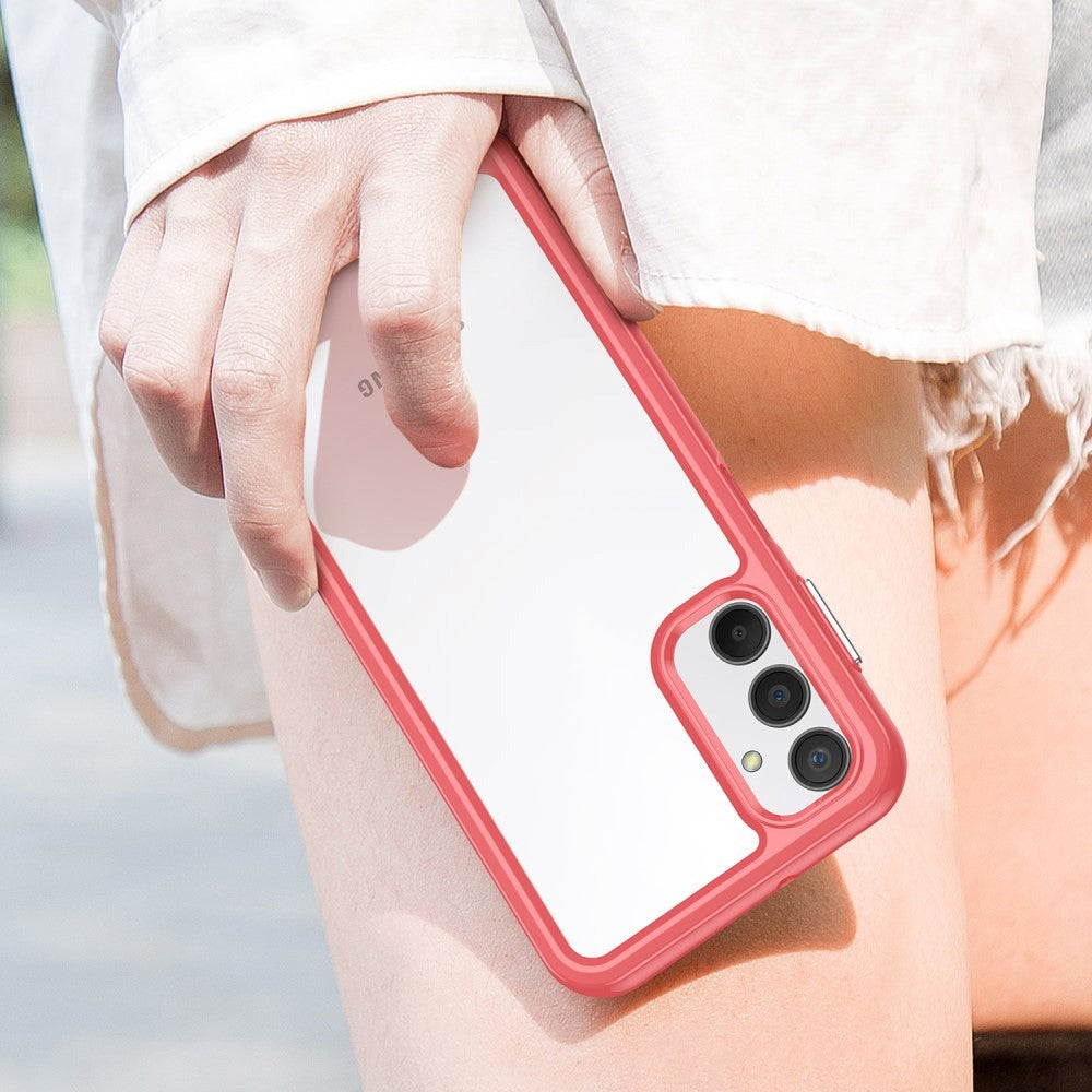 Samsung Galaxy A24 Mobil Cover Acrylic Combo - Gennemsigtig / Rød