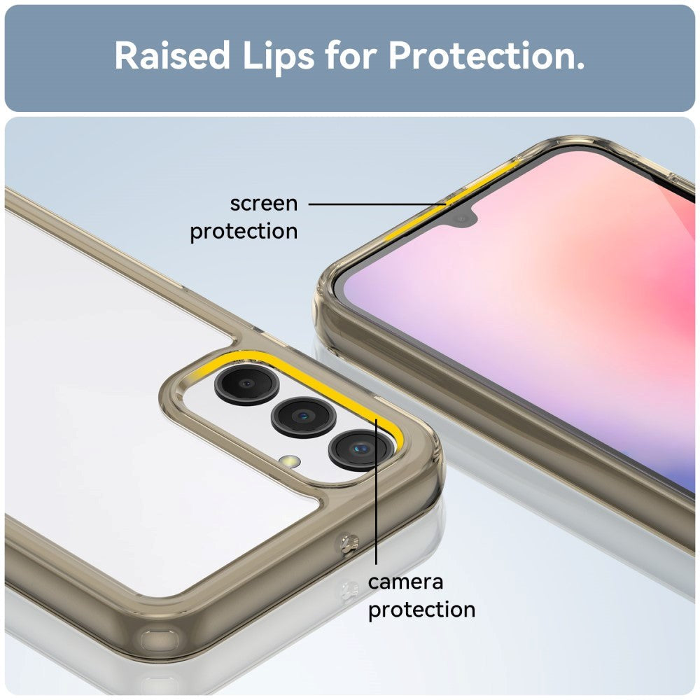 Samsung Galaxy A24 Mobil Cover Acrylic Combo - Gennemsigtig / Grå