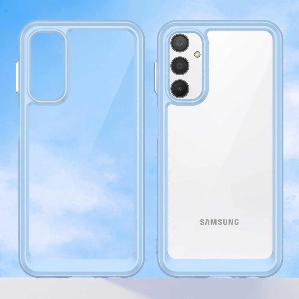 Samsung Galaxy A24 Mobil Cover Acrylic Combo - Gennemsigtig / Blå
