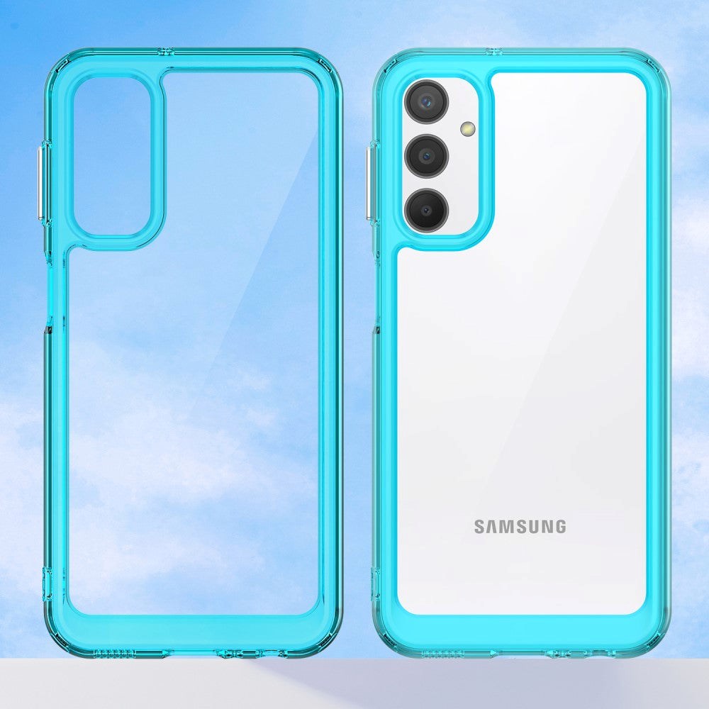 Samsung Galaxy A24 Mobil Cover Acrylic Combo - Gennemsigtig / Turkis