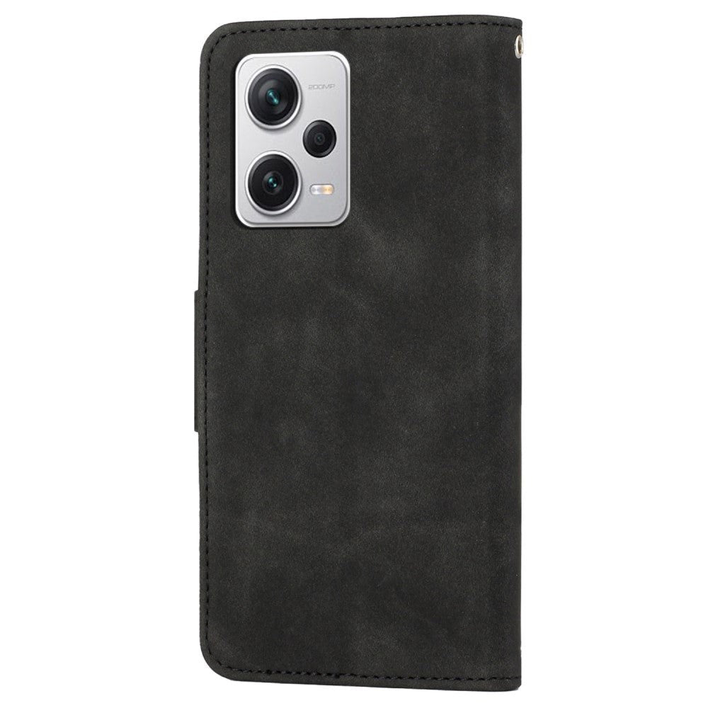 Xiaomi Redmi Note 12 Pro (5G) / Poco X5 Pro (5G) Læder Mobil Cover m. Pung og Strop - Sort