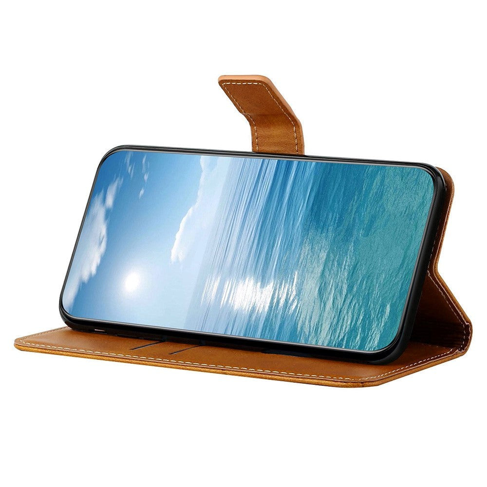 Xiaomi Redmi Note 12 Pro (5G) / Poco X5 Pro (5G) Læder Mobil Cover m. Pung & Ståfunktion - Lysebrun