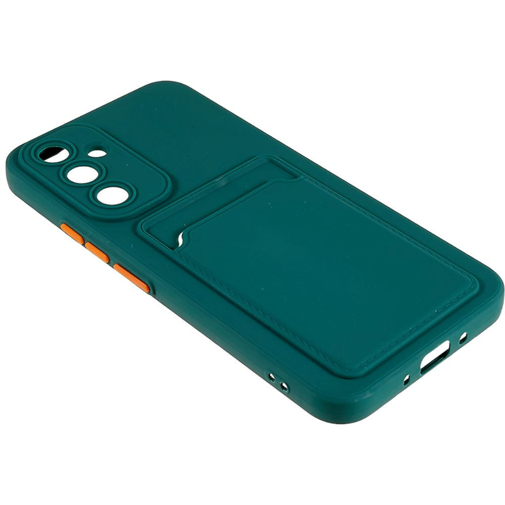 Samsung Galaxy A54 (5G) Fleksibel Plastik Mobil Cover m. Kortholder - Grøn