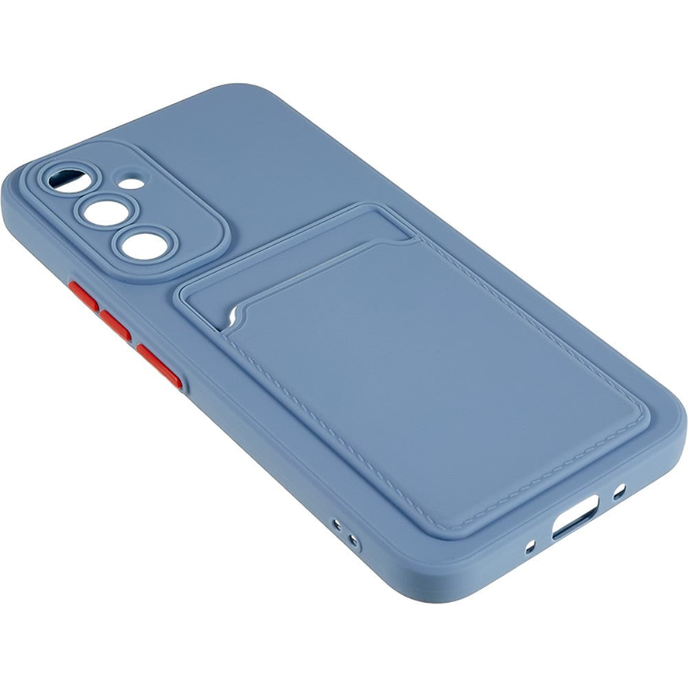 Samsung Galaxy A54 (5G) Fleksibel Plastik Mobil Cover m. Kortholder - Gråblå