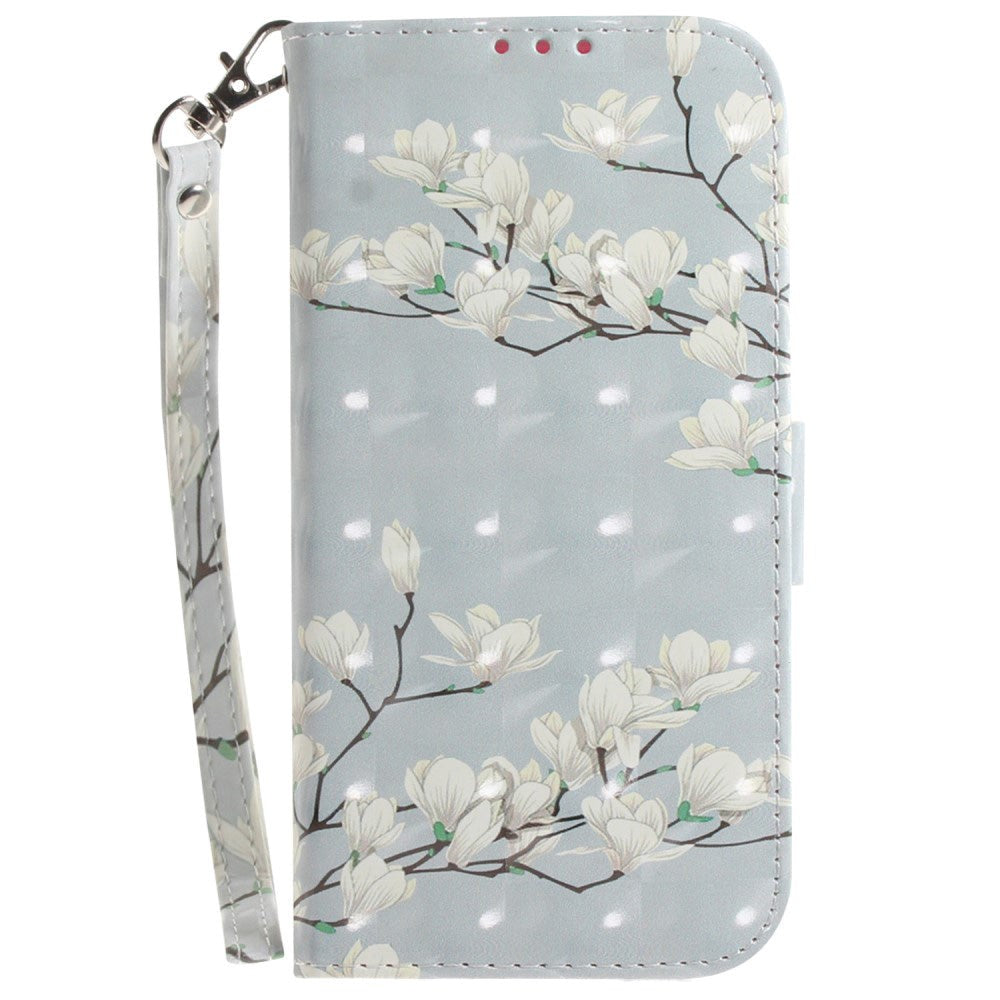 Sony Xperia 1 V Læder Mobil Cover m. Print - Magnolia Blomster