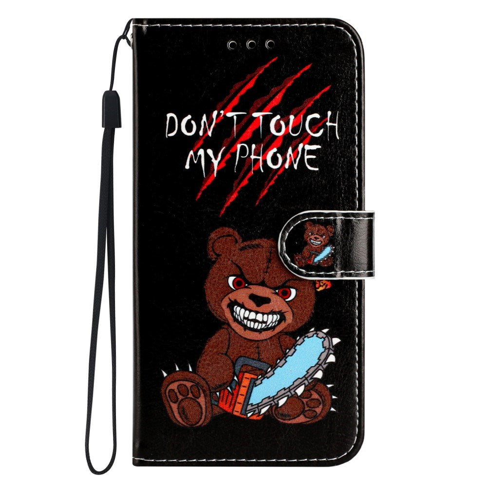EIDERWOOD Motorola Moto G42 Læder Mobil Cover m. Pung og Strop - "Don't Touch My Phone"