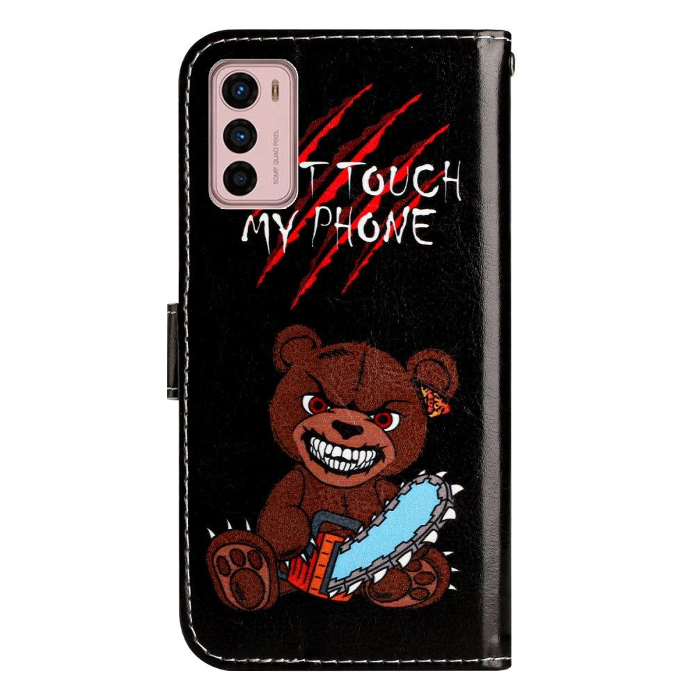 EIDERWOOD Motorola Moto G42 Læder Mobil Cover m. Pung og Strop - "Don't Touch My Phone"