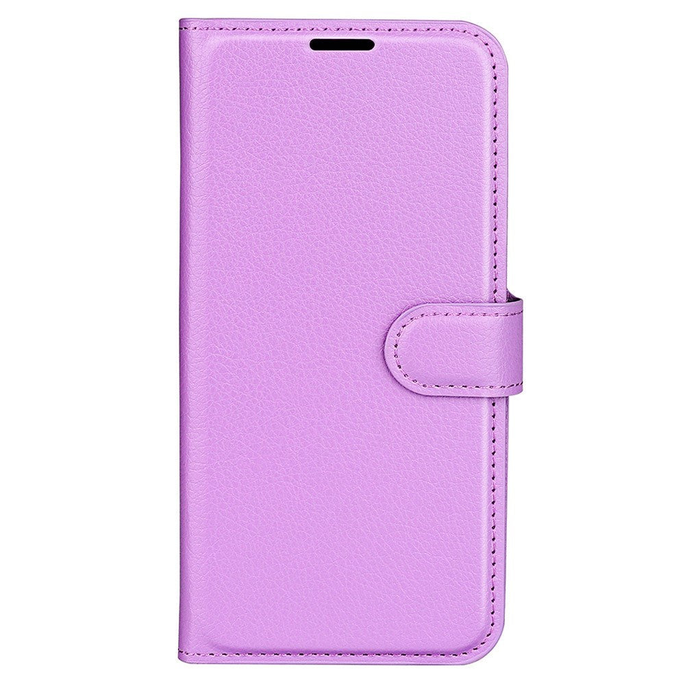 Sony Xperia 1 V Litchi Læder Mobil Cover m. Pung - Lilla
