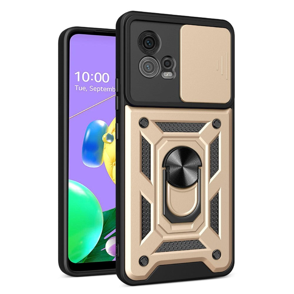 Motorola Moto G72 Håndværker Mobil Cover m. Magnetisk Kickstand & Cam Slider - Guld