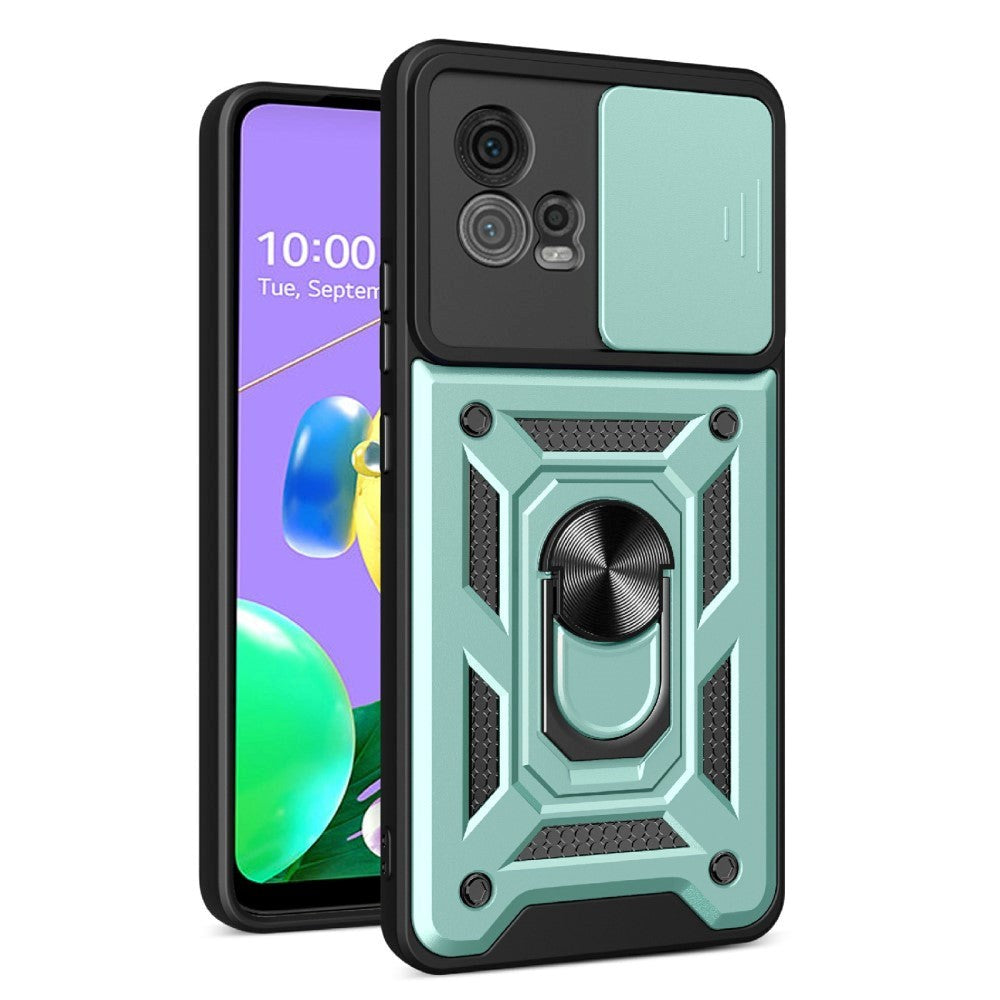 Motorola Moto G72 Håndværker Mobil Cover m. Magnetisk Kickstand & Cam Slider - Grøn
