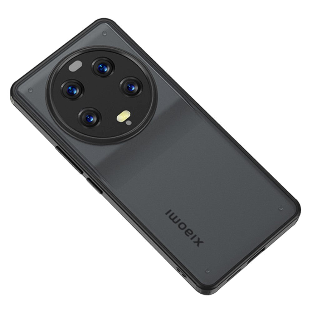 Xiaomi 13 Ultra Hybrid Plastik Mobil Cover - Mat Gennemsigtig / Sort