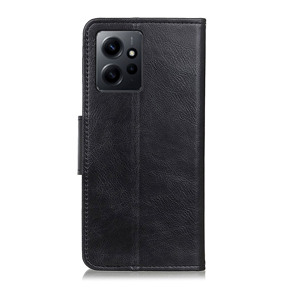 Xiaomi Redmi Note 12 (4G) Læder Mobil Cover m. Pung & Ståfunktion - Sort