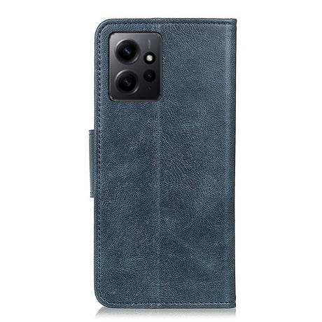 Xiaomi Redmi Note 12 (4G) Læder Mobil Cover m. Pung & Ståfunktion - Blå