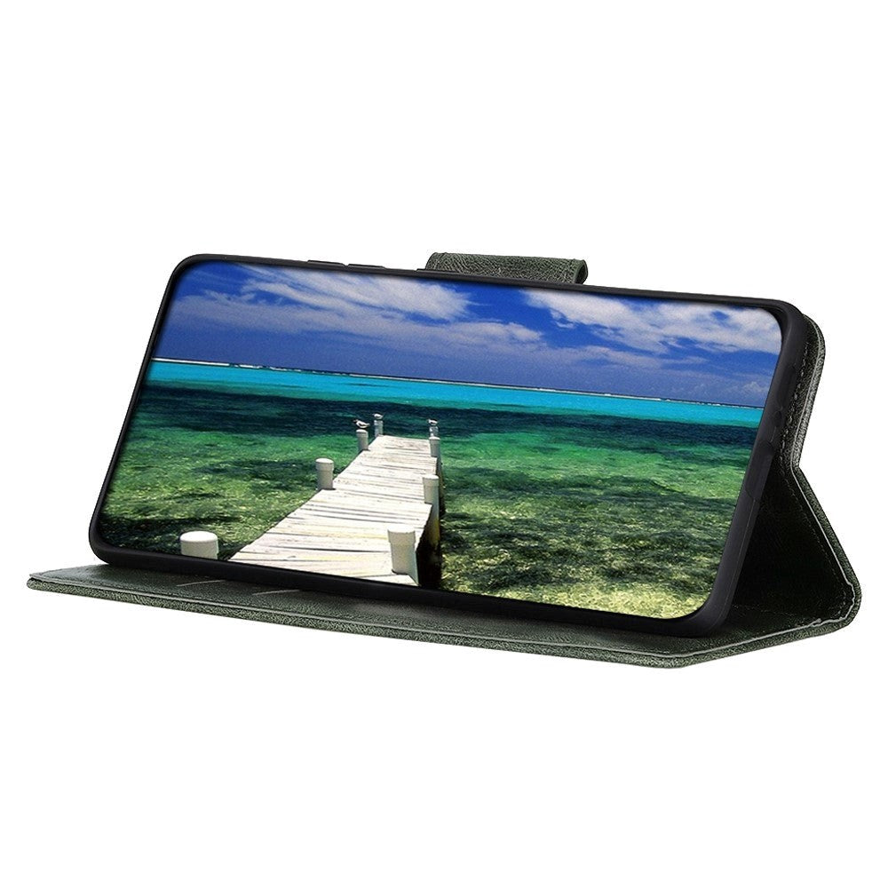 Xiaomi Redmi Note 12 (4G) Læder Mobil Cover m. Pung & Ståfunktion - Grøn