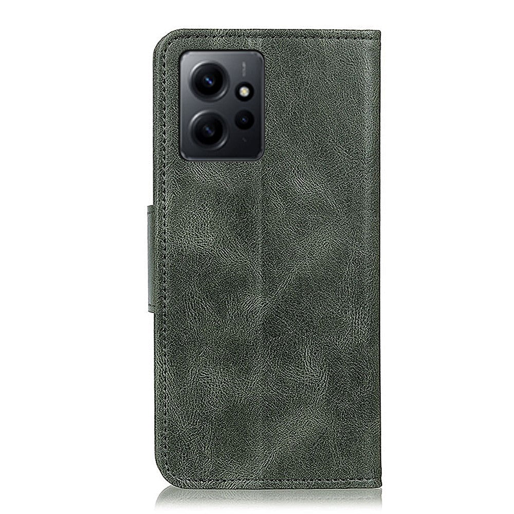 Xiaomi Redmi Note 12 (4G) Læder Mobil Cover m. Pung & Ståfunktion - Grøn