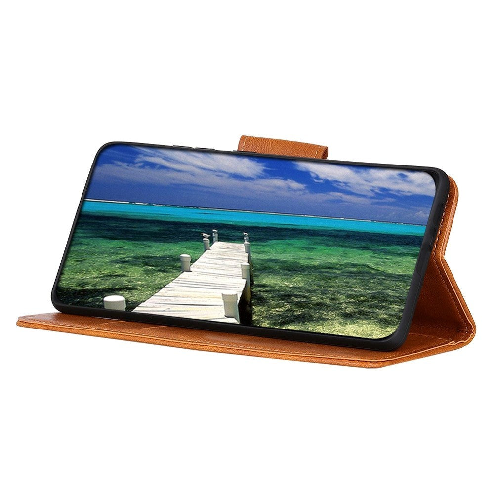 Xiaomi Redmi Note 12 (4G) Læder Mobil Cover m. Pung & Ståfunktion - Brun