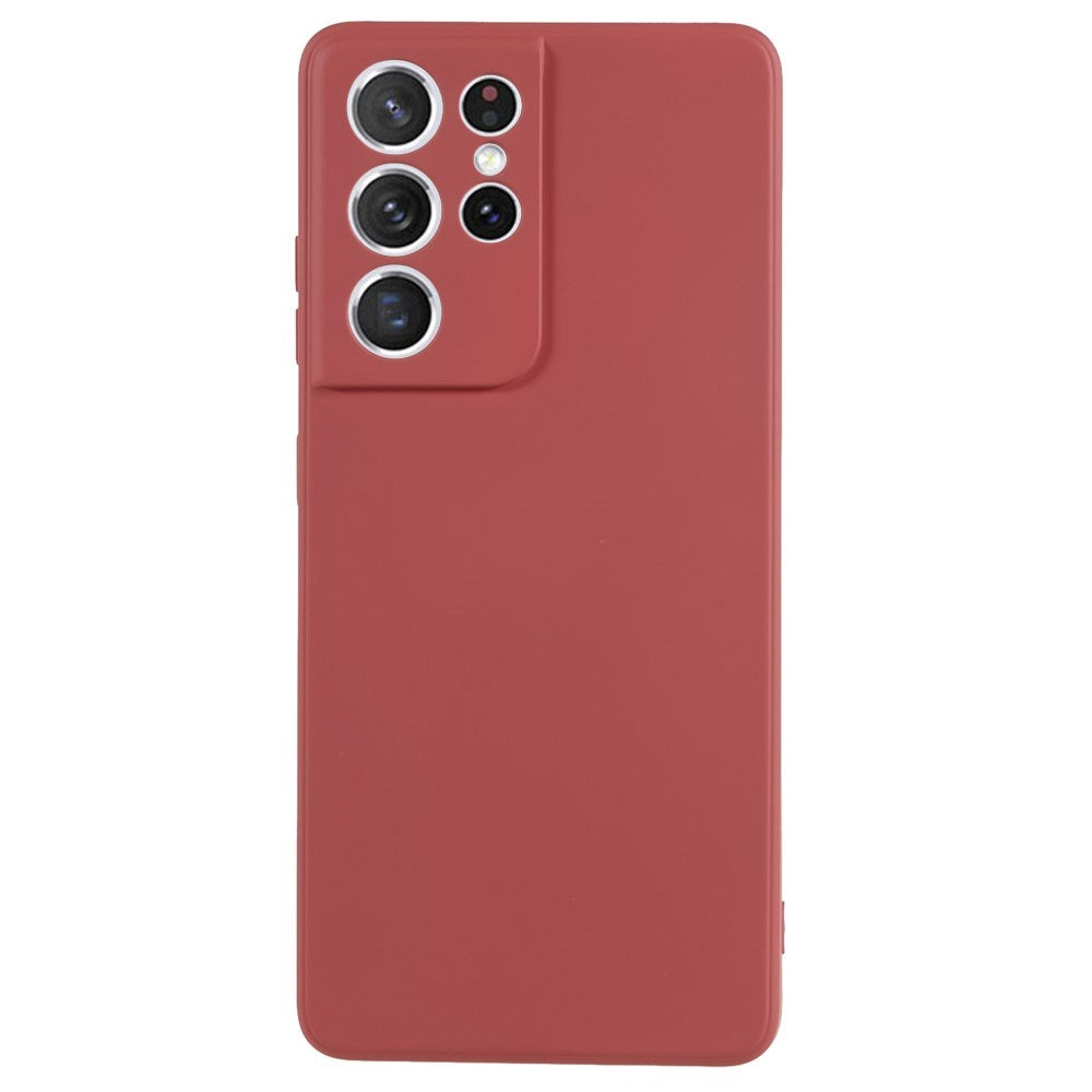 EIDERWOOD - Samsung Galaxy S21 Ultra - Foret Fleksibelt Plast Cover - Mørkerød