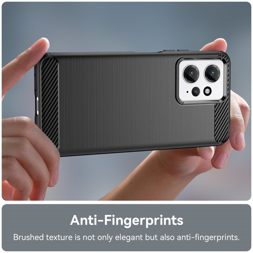 Xiaomi Redmi Note 12 (4G) Brushed Carbon Mobil Cover - Sort