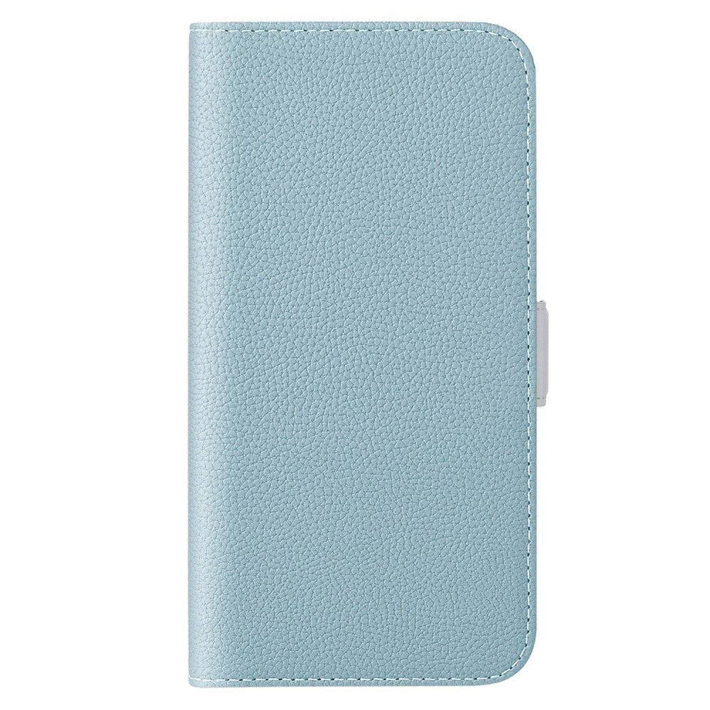 Samsung Galaxy A24 PU Litchi Læder Mobil Cover m. Magnetisk Luk - Blå