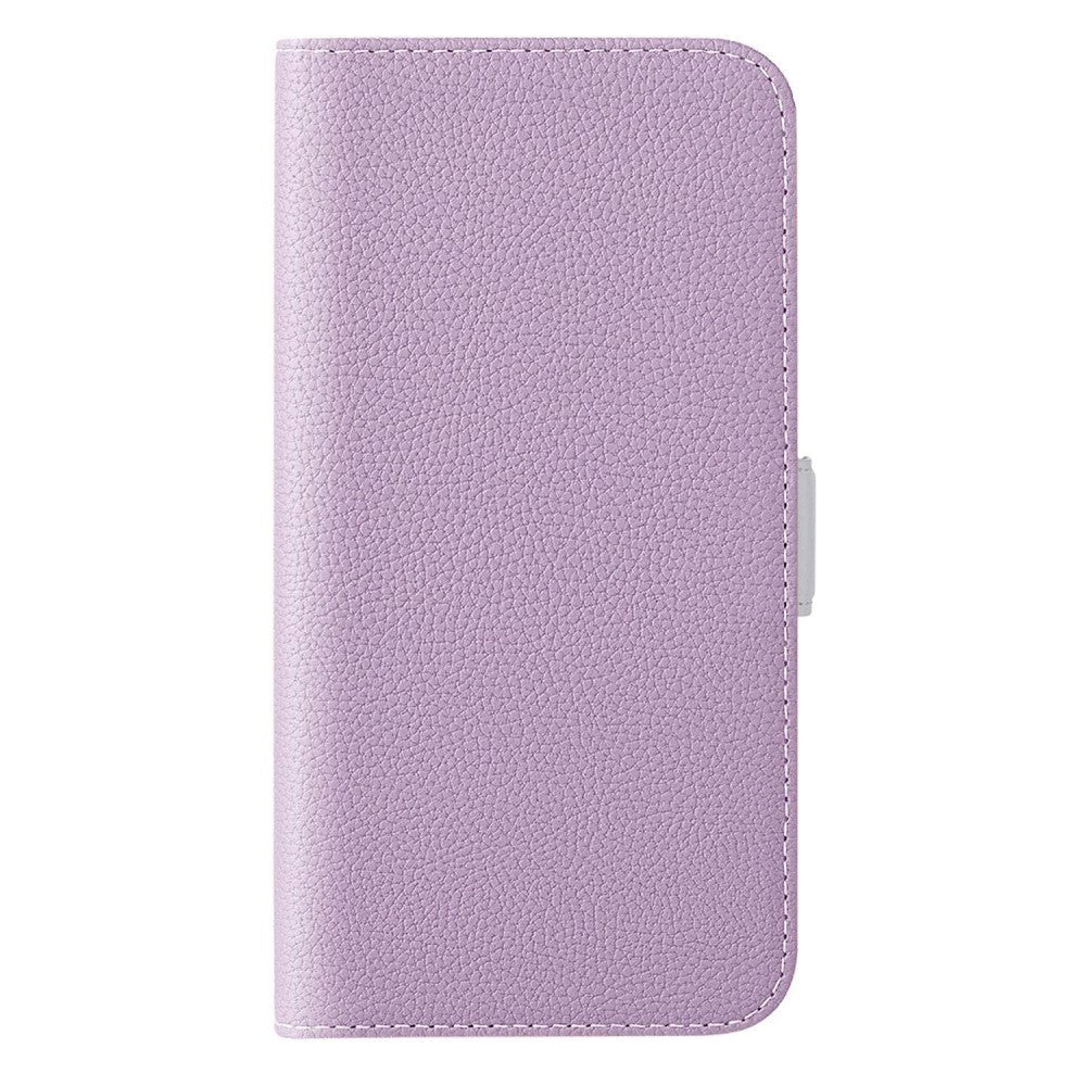 Samsung Galaxy A24 PU Litchi Læder Mobil Cover m. Magnetisk Luk - Lilla