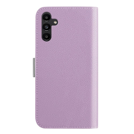 Samsung Galaxy A24 PU Litchi Læder Mobil Cover m. Magnetisk Luk - Lilla