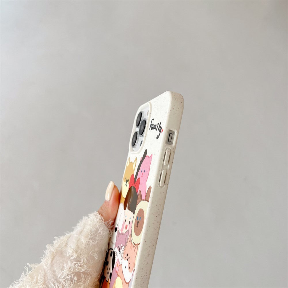 iPhone 14 Pro Fleksibel Plastik Mobil Cover m. Motiv - Barn med Kæledyr