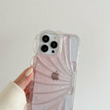 iPhone 13 Pro 3D TPU Mobil Cover m. Muslingeskal / Gennemsigtig - Gul