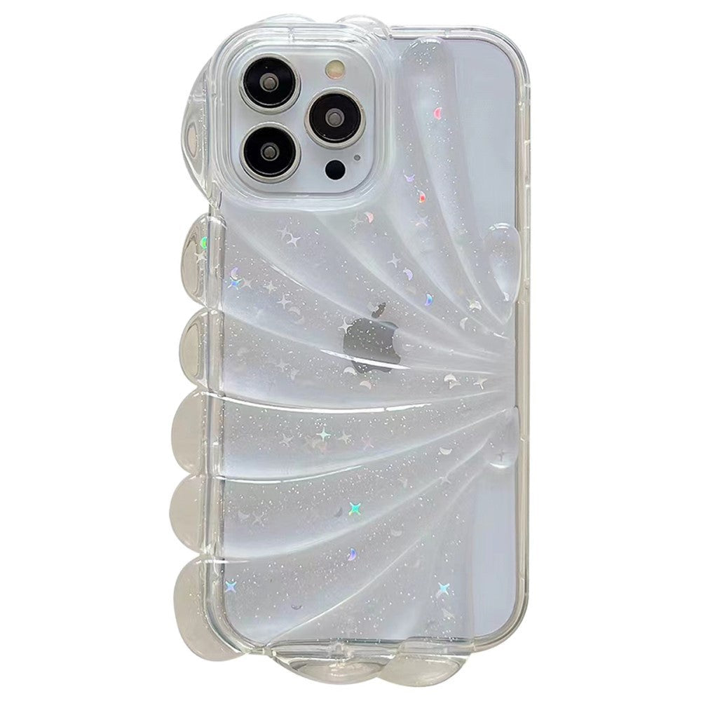 iPhone 13 Pro 3D TPU Mobil Cover m. Muslingeskal / Gennemsigtig