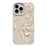 iPhone 13 Pro Fleksibelt Mobil Cover - Bølget Design - Beige