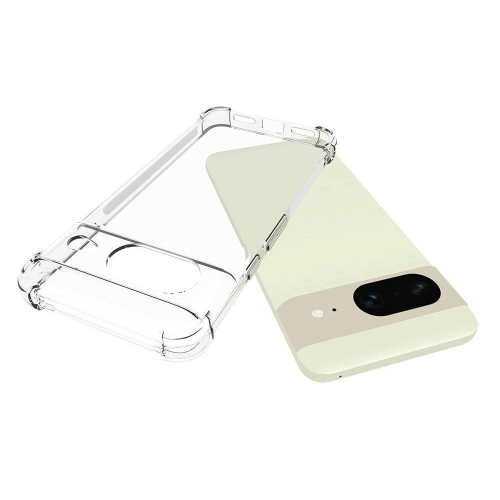 Google Pixel 8 Shockproof Fleksibelt Plastik Bagside Mobil Cover - Gennemsigtig