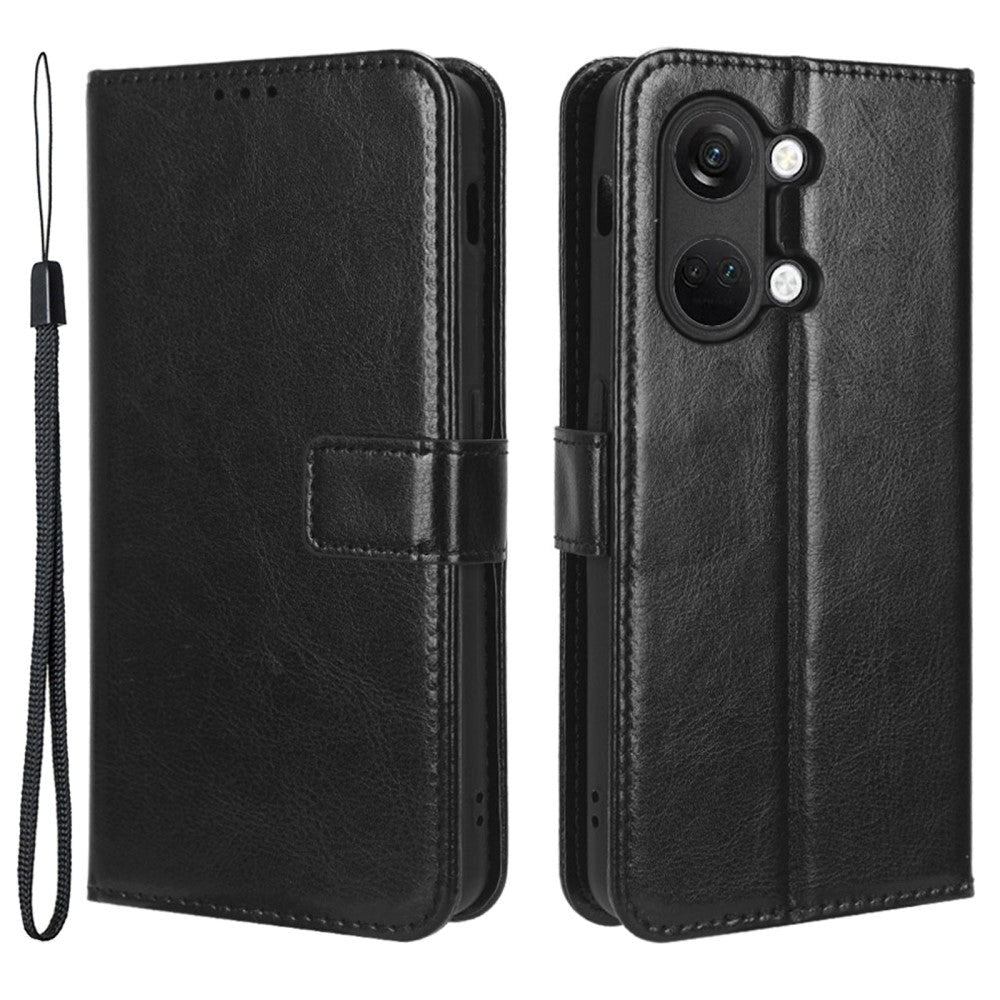 OnePlus Nord 3 (5G) Læder Mobil Cover m. Pung og Strop - Sort