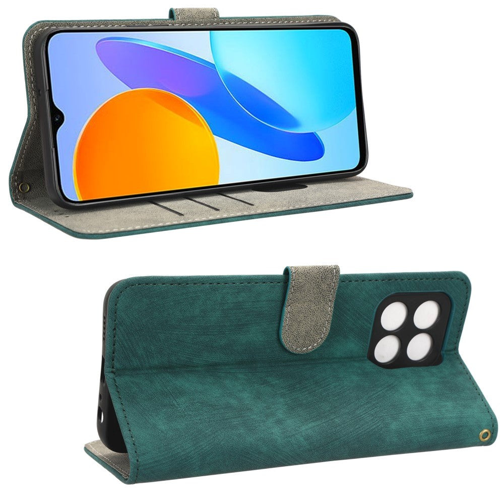 Honor 70 Lite Læder Mobil Cover m. Pung & Strop - Grøn