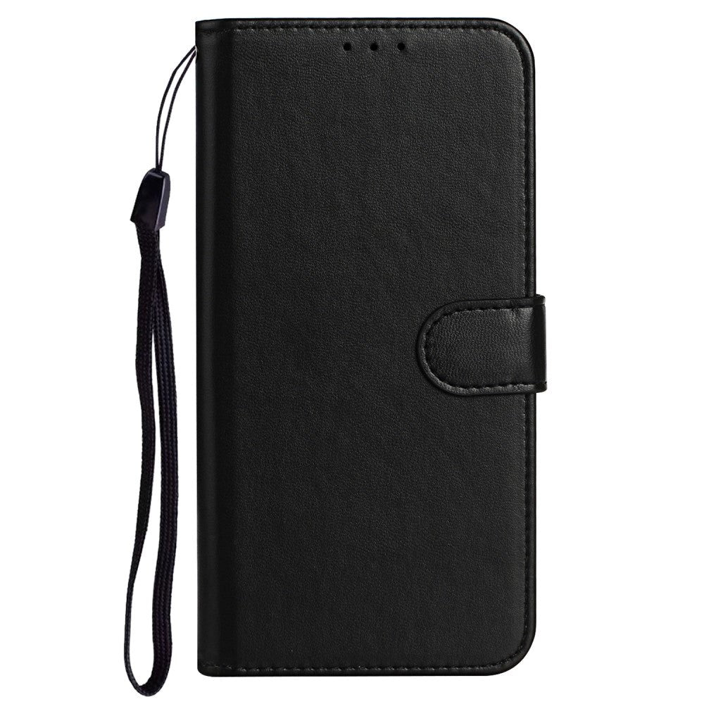 Sony Xperia 10 V Læder Flip Mobil Cover m. Pung og Strop - Sort
