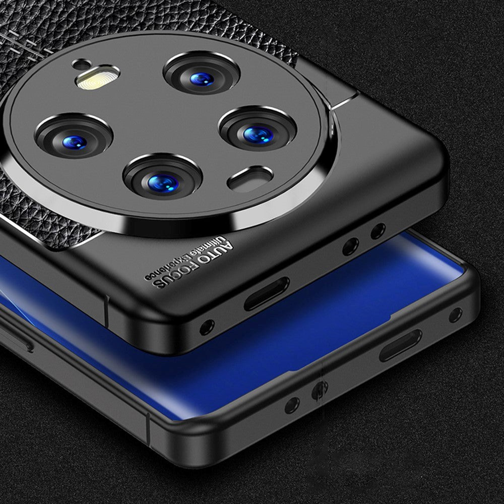 Xiaomi 13 Ultra Læderbetrukket Plastik Mobil Cover - Sort