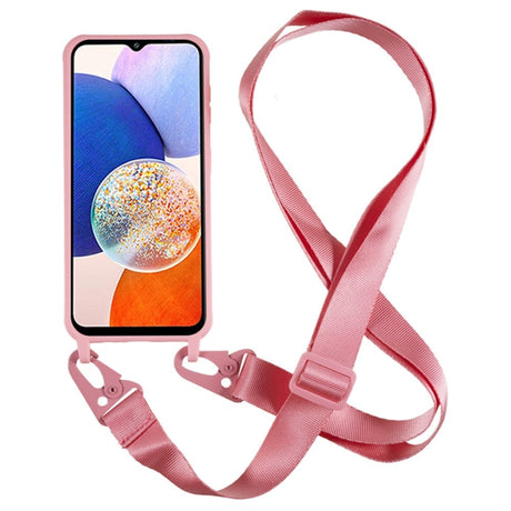 Samsung Galaxy A14 (5G) Fleksibel Plastik Mobil Cover m. Strop - Pink