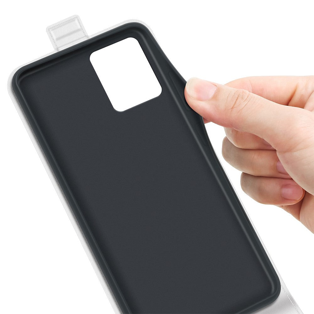 Nokia G22 Vertikalt Mobil Læder Cover m. Kortholder - Hvid