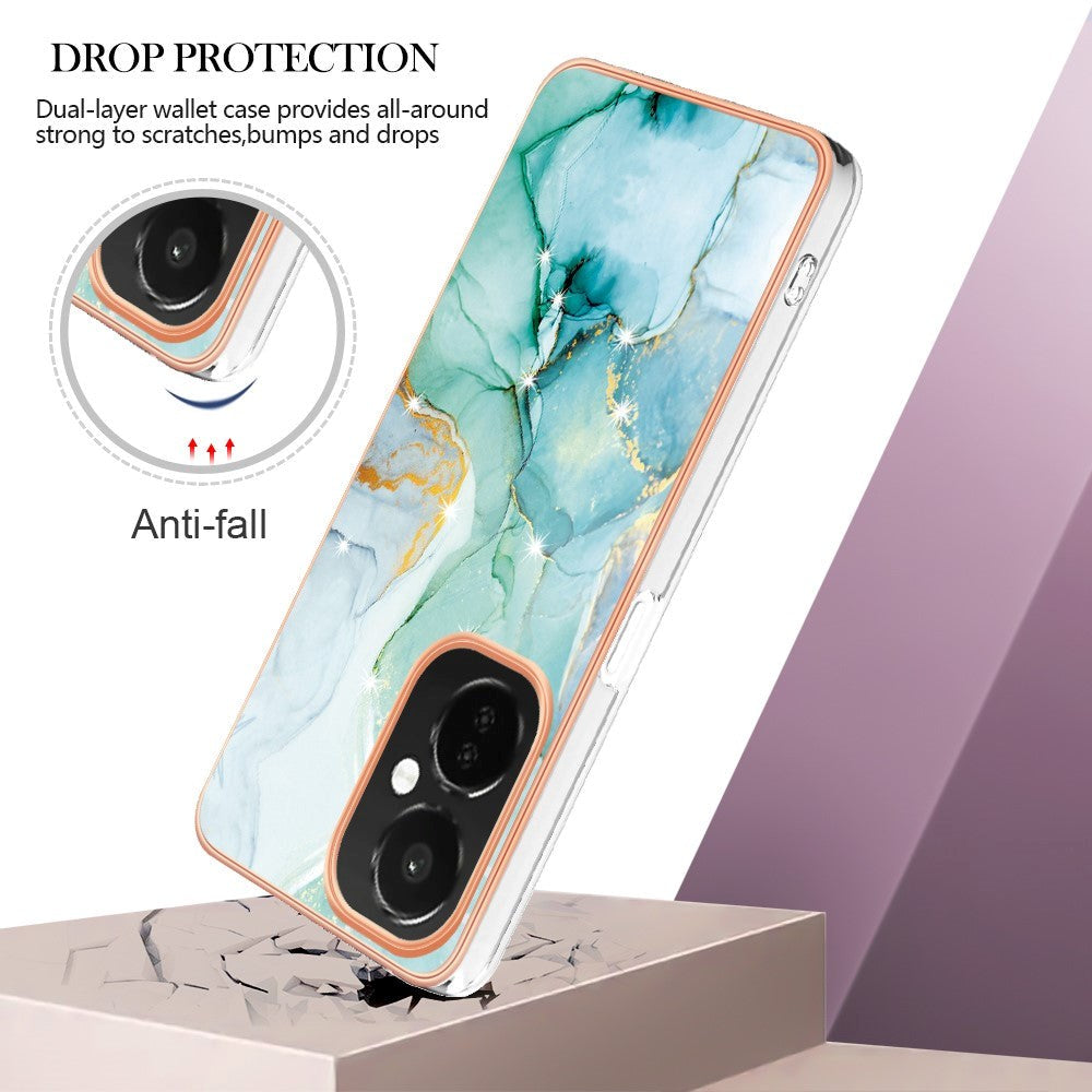 OnePlus Nord CE 3 Lite (5G) Hybrid Plastik Mobil Cover - Turkis Marmor