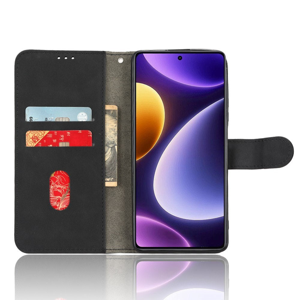 Xiaomi Poco F5 Læder Mobil Cover m. Pung og Ståfunktion - Sort