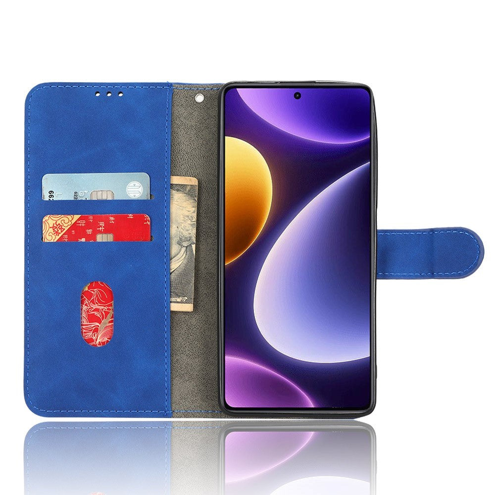 Xiaomi Poco F5 Læder Mobil Cover m. Pung og Ståfunktion - Blå