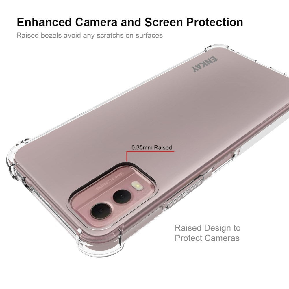 EIDERWOOD Nokia C32 Fleksibelt Plastik Mobil Cover m. Kraftige Hjørner - Gennemsigtig