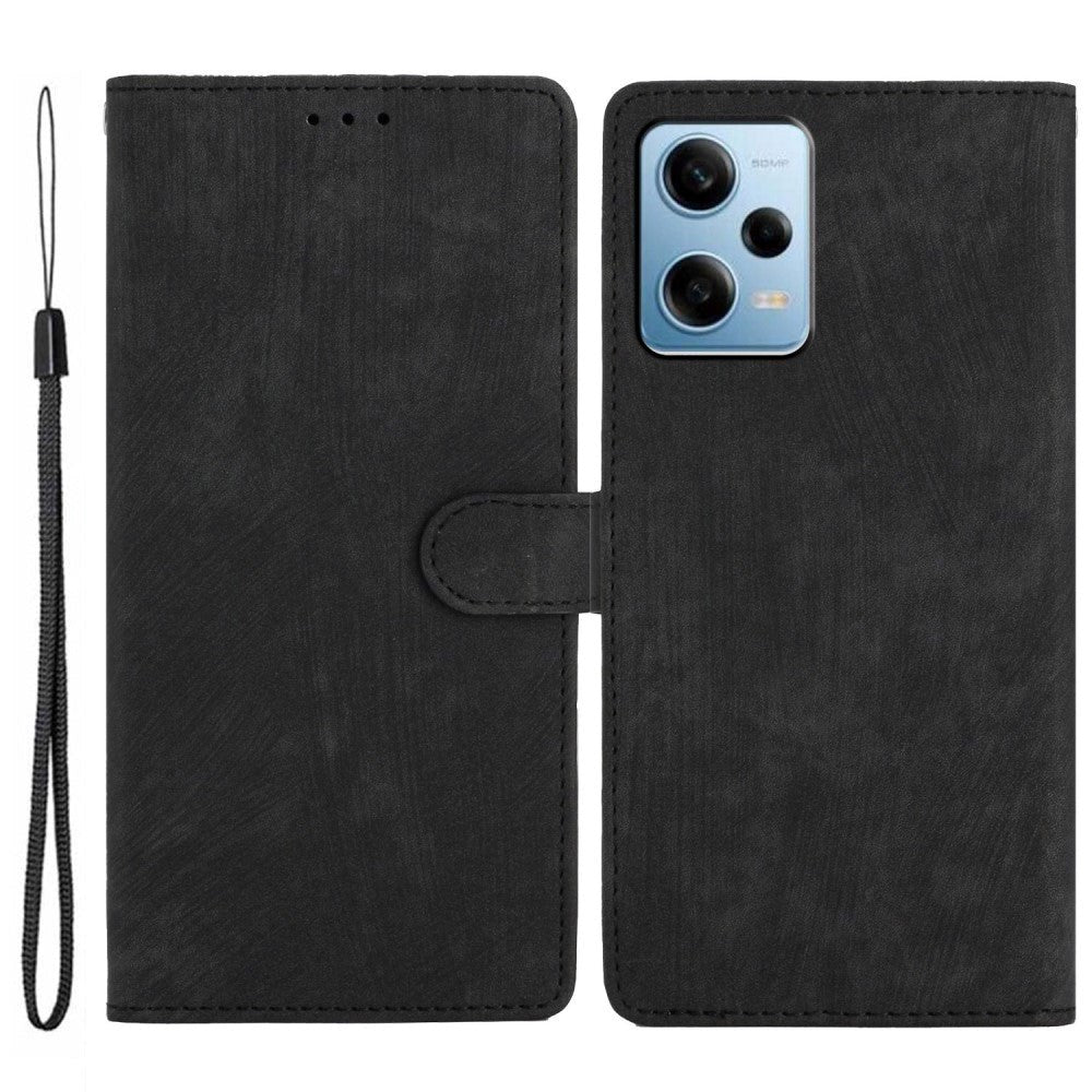 Xiaomi Redmi Note 11 Pro Læder Mobil Cover m. Pung og Strop - Sort