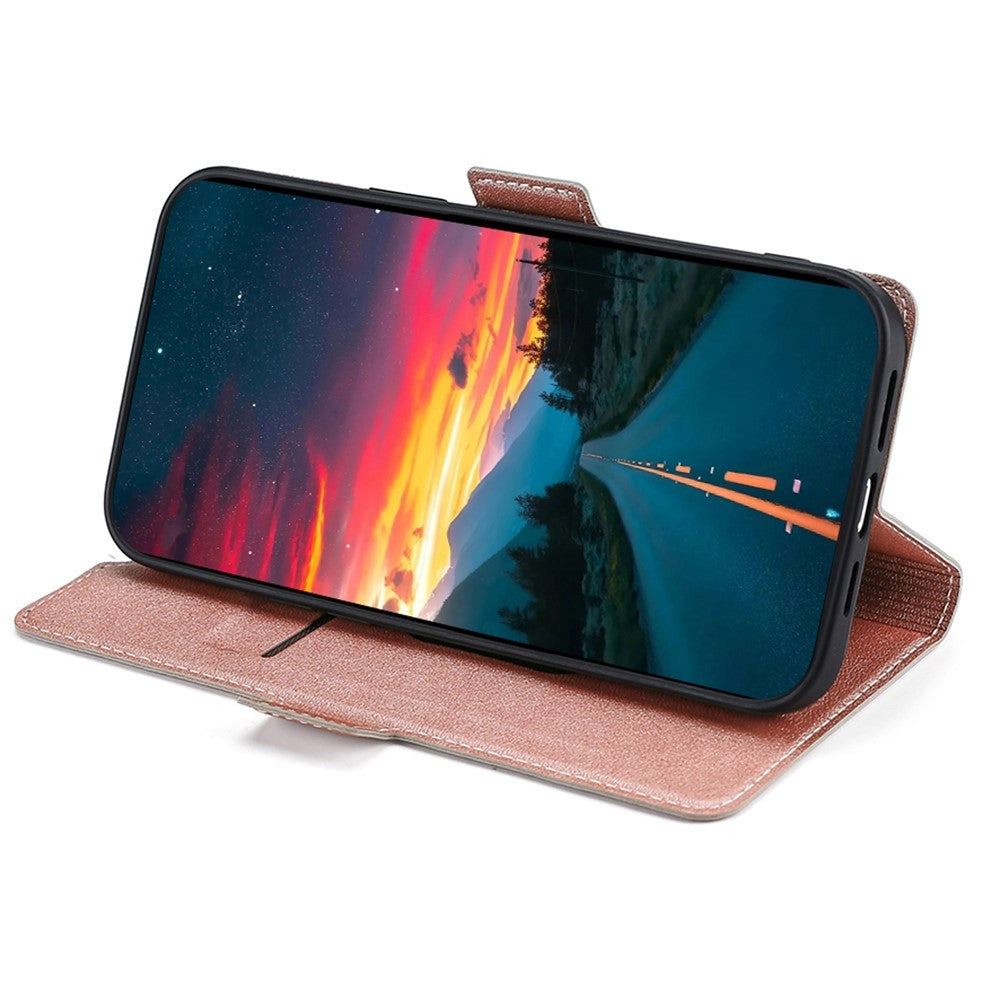 Honor Magic5 Pro Læder Mobil Cover m. Kortholder & Ståfunktion - Rose Gold