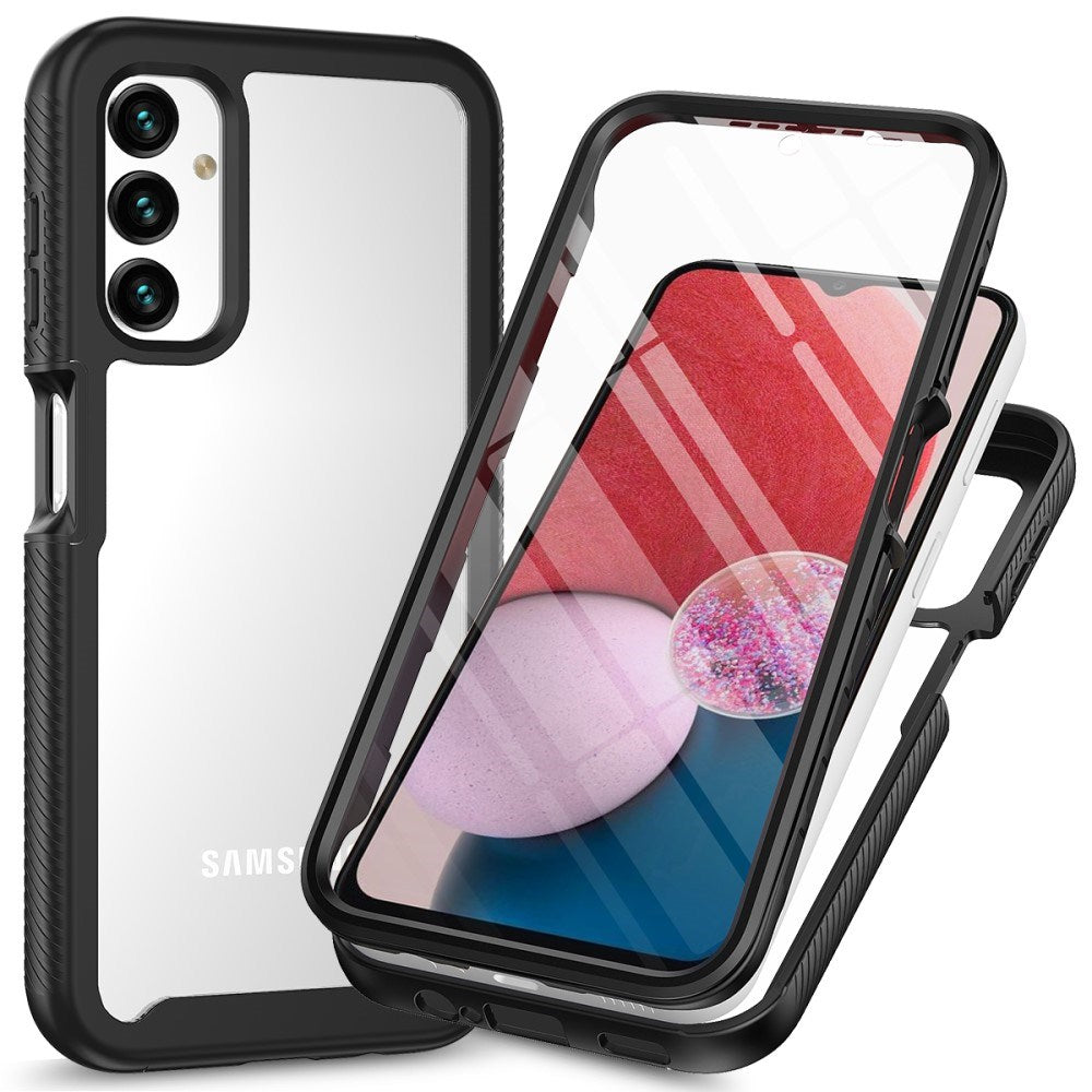 Samsung Galaxy A24 2-i-1 Plastik Cover & Skærmbeskyttelsesfilm - Gennemsigtig