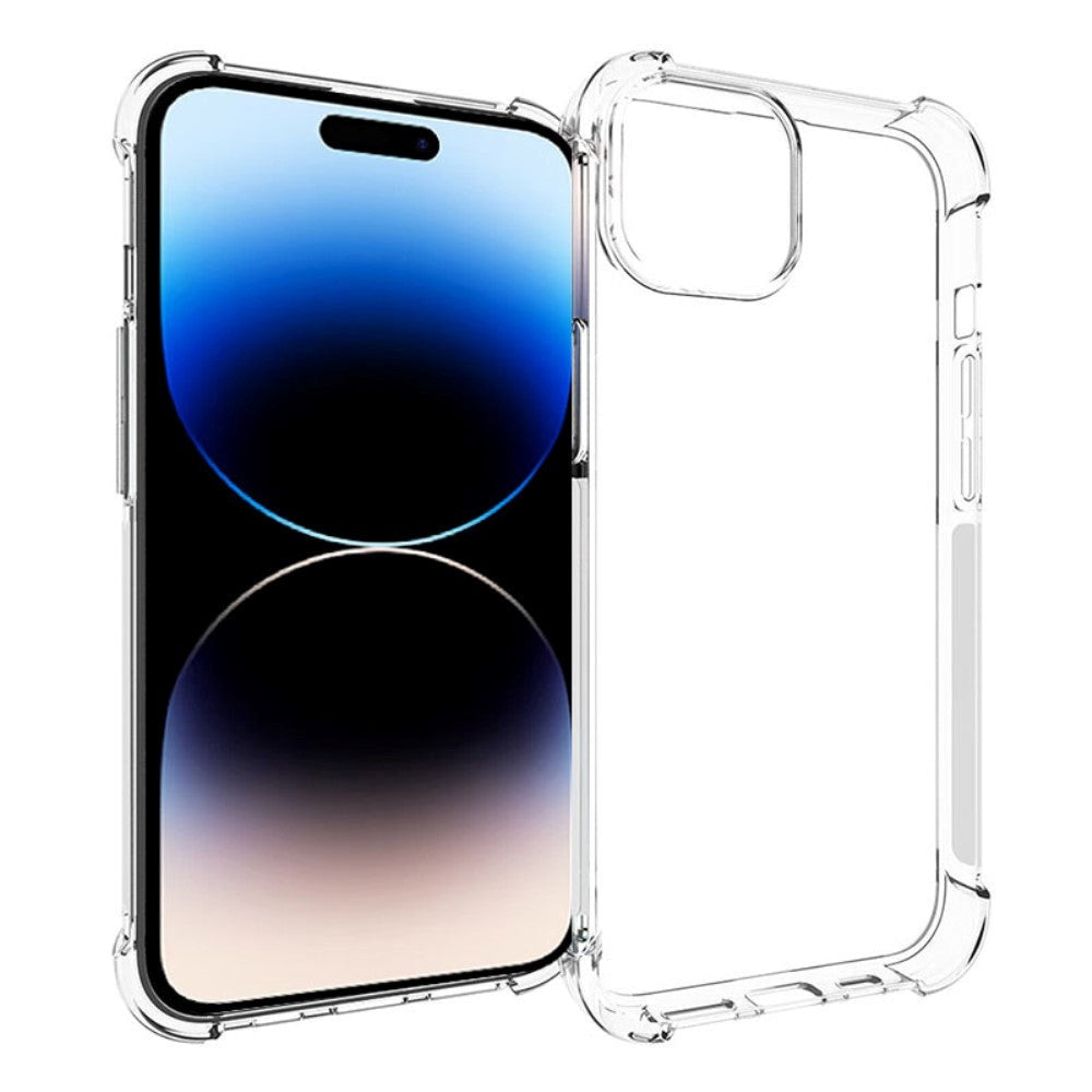 iPhone 15 Plus Shock-Proof Fleksibelt Plastik Mobil Cover - Gennemsigtig