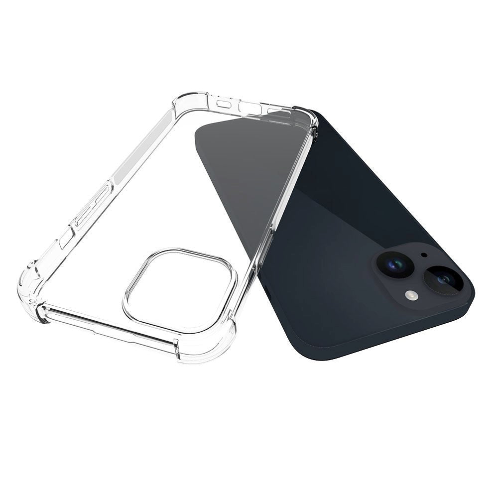 iPhone 15 Plus Shock-Proof Fleksibelt Plastik Mobil Cover - Gennemsigtig