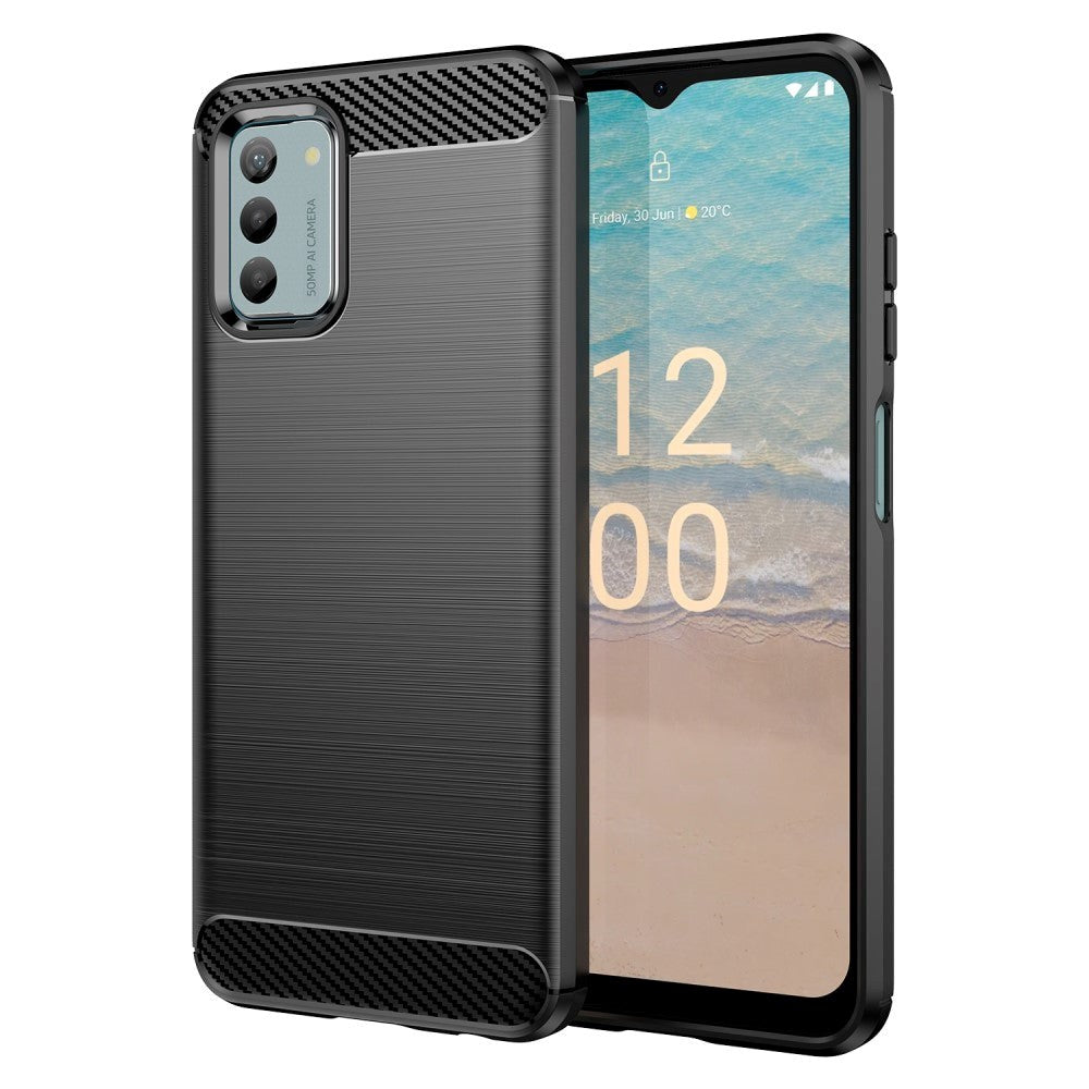 Nokia G22 Brushed Carbon Mobil Cover - Sort