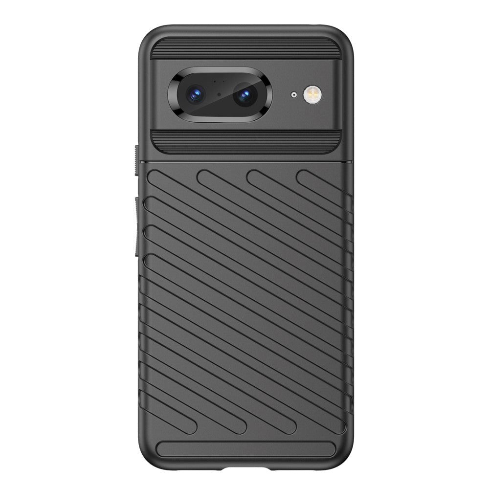 Google Pixel 8 Thunder Series Twill Plastik Mobil Cover - Sort
