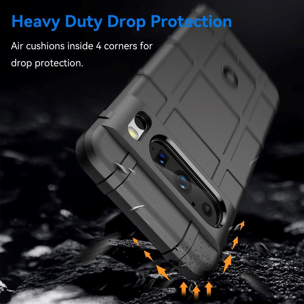 Google Pixel 8 Pro Rugged Shield Series Håndværker Mobil Cover - Sort