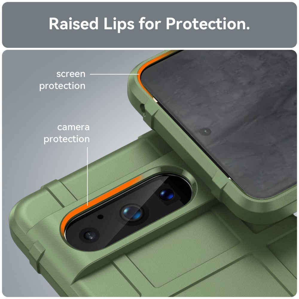 Google Pixel 8 Pro Rugged Shield Series Håndværker Mobil Cover - Grøn